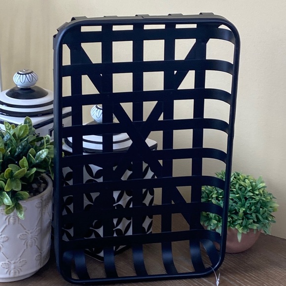 Accents New Rustic Modern Farmhouse Black Metal Tobacco Basket Poshmark